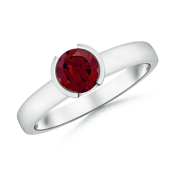 AA - Garnet / 1 CT / 14 KT White Gold