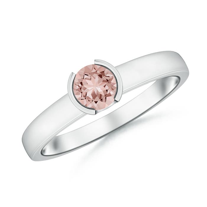 AAAA - Morganite / 0.42 CT / 14 KT White Gold