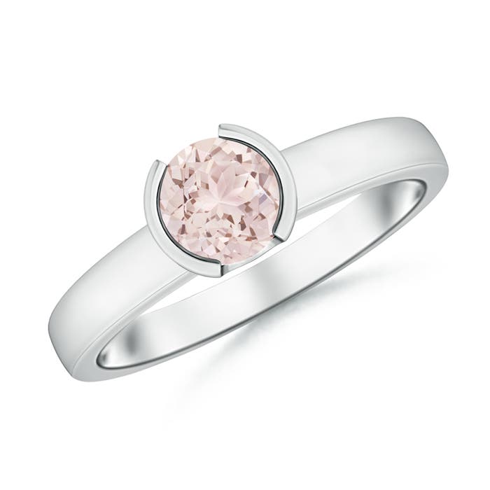 A - Morganite / 0.7 CT / 14 KT White Gold