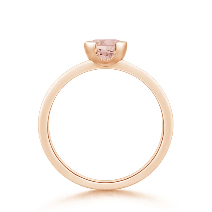 6mm AAAA Semi Bezel-Set Morganite Solitaire Engagement Ring in Rose Gold Product Image
