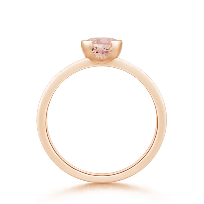 6mm AAAA Semi Bezel-Set Morganite Solitaire Engagement Ring in Rose Gold product image