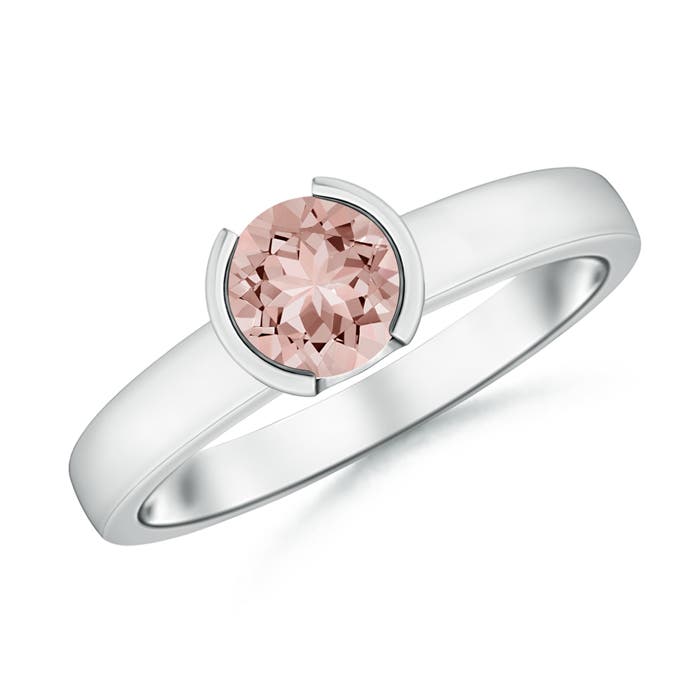 AAAA - Morganite / 0.7 CT / 14 KT White Gold