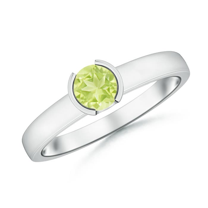 A - Peridot / 0.55 CT / 14 KT White Gold