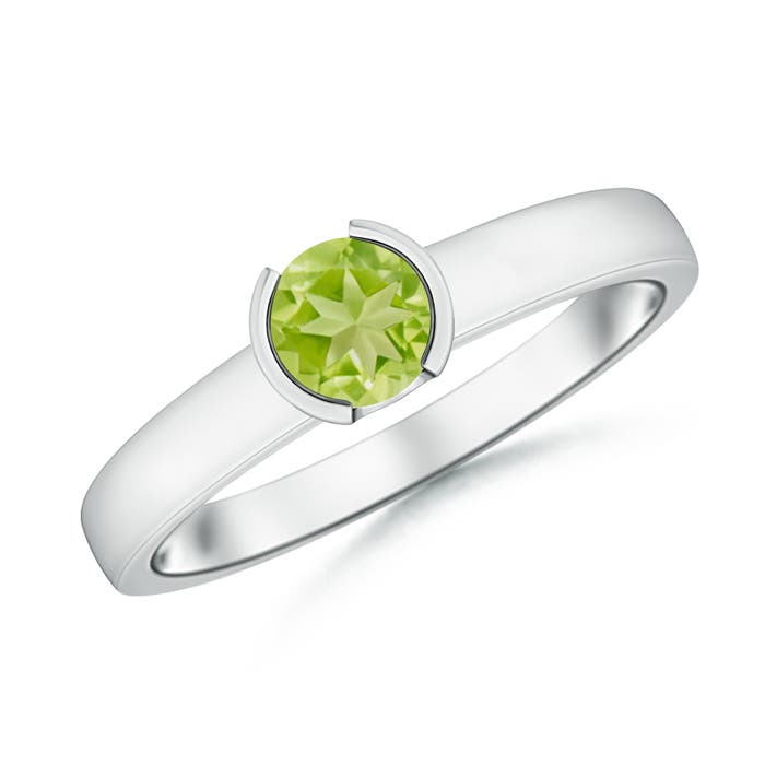 AA - Peridot / 0.55 CT / 14 KT White Gold