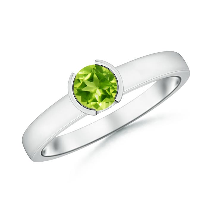 AAA - Peridot / 0.55 CT / 14 KT White Gold