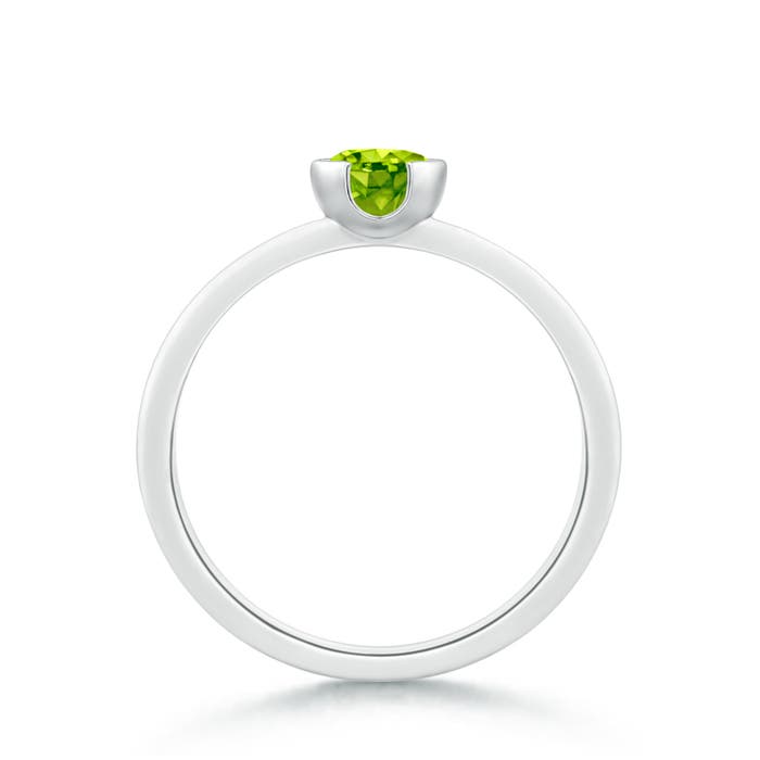 AAA - Peridot / 0.55 CT / 14 KT White Gold