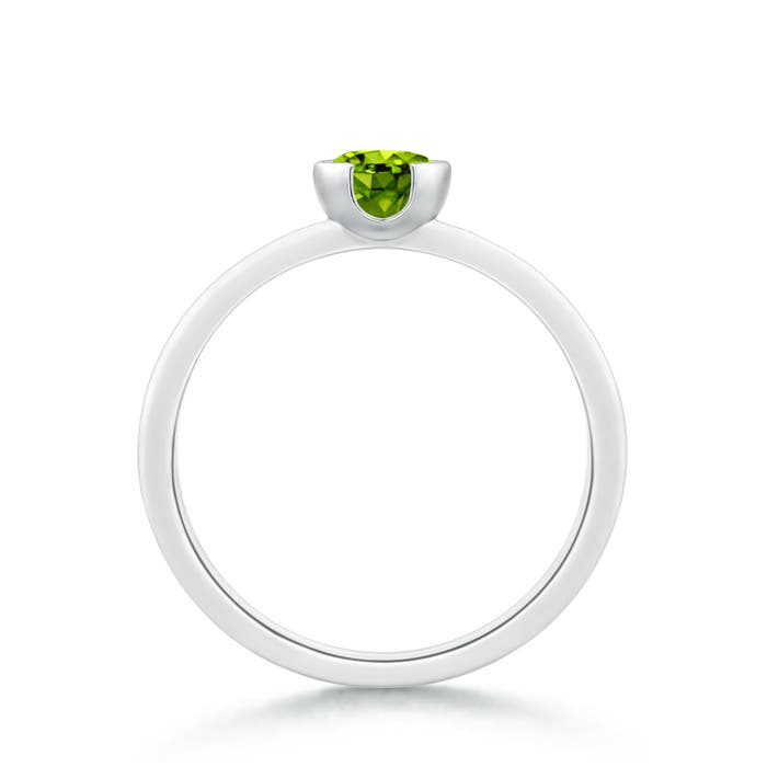 AAAA - Peridot / 0.55 CT / 14 KT White Gold