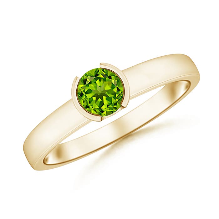 AAAA - Peridot / 0.55 CT / 14 KT Yellow Gold