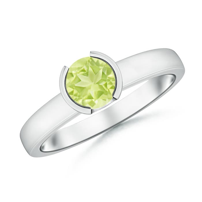 A - Peridot / 0.95 CT / 14 KT White Gold