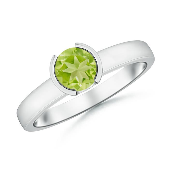 AA - Peridot / 0.95 CT / 14 KT White Gold