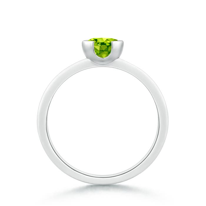 AAA - Peridot / 0.95 CT / 14 KT White Gold