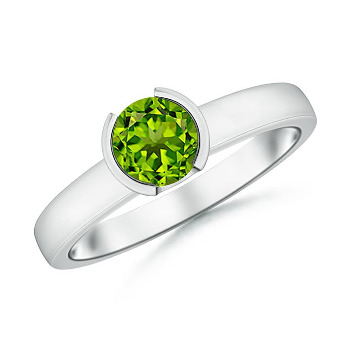 AAAA - Peridot / 0.95 CT / 14 KT White Gold