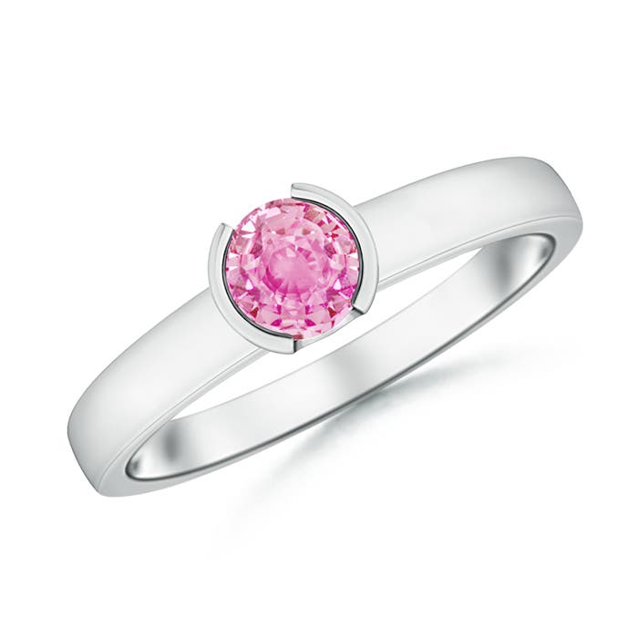 A - Pink Sapphire / 0.6 CT / 14 KT White Gold