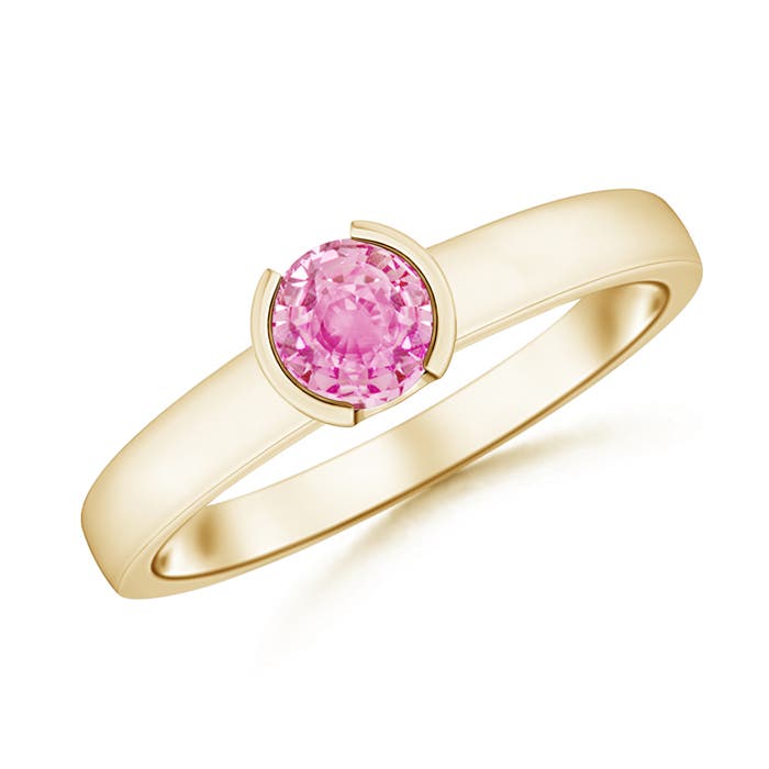 A - Pink Sapphire / 0.6 CT / 14 KT Yellow Gold