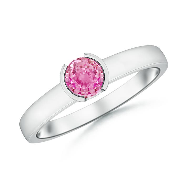 AA - Pink Sapphire / 0.6 CT / 14 KT White Gold