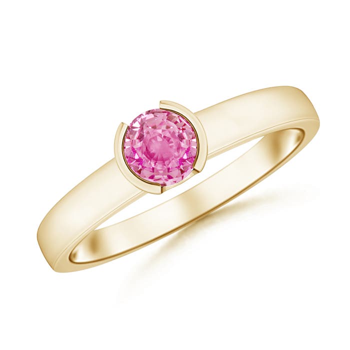 AA - Pink Sapphire / 0.6 CT / 14 KT Yellow Gold