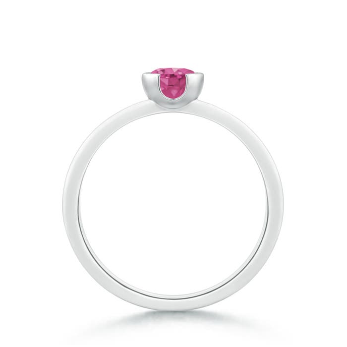 AAAA - Pink Sapphire / 0.6 CT / 14 KT White Gold