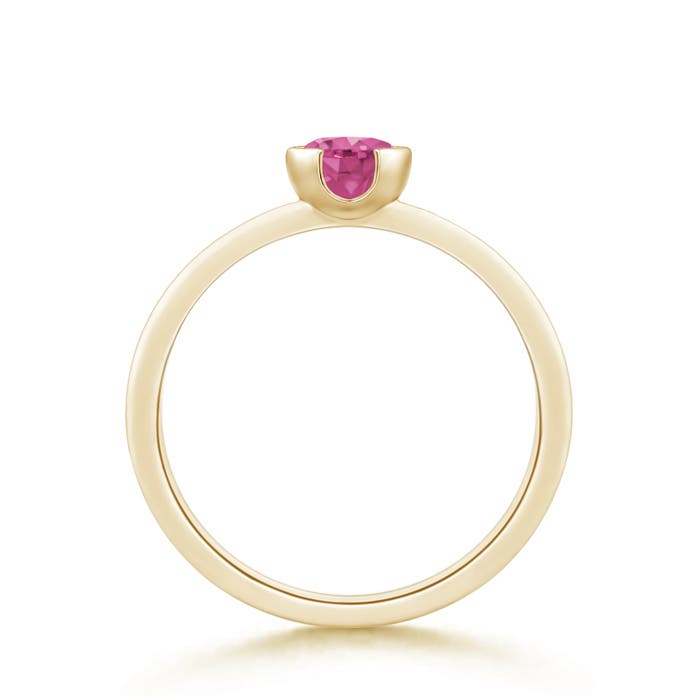 AAAA - Pink Sapphire / 0.6 CT / 14 KT Yellow Gold