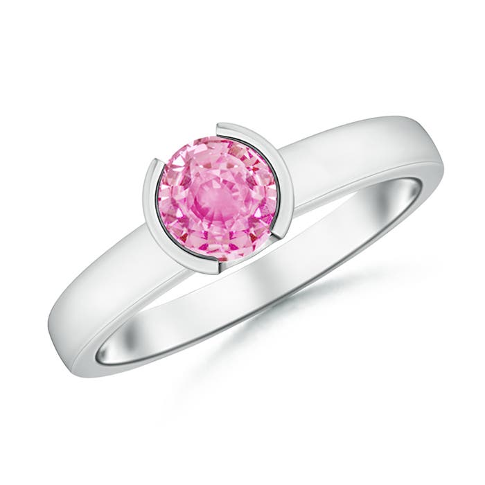 A - Pink Sapphire / 1 CT / 14 KT White Gold