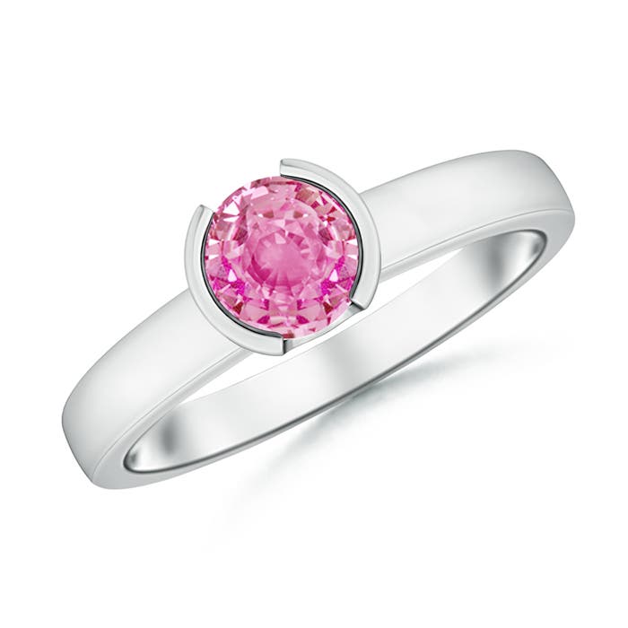 AA - Pink Sapphire / 1 CT / 14 KT White Gold