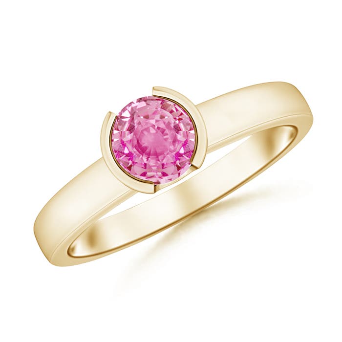 AA - Pink Sapphire / 1 CT / 14 KT Yellow Gold