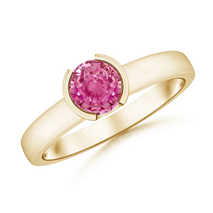 AAA - Pink Sapphire / 1 CT / 14 KT Yellow Gold