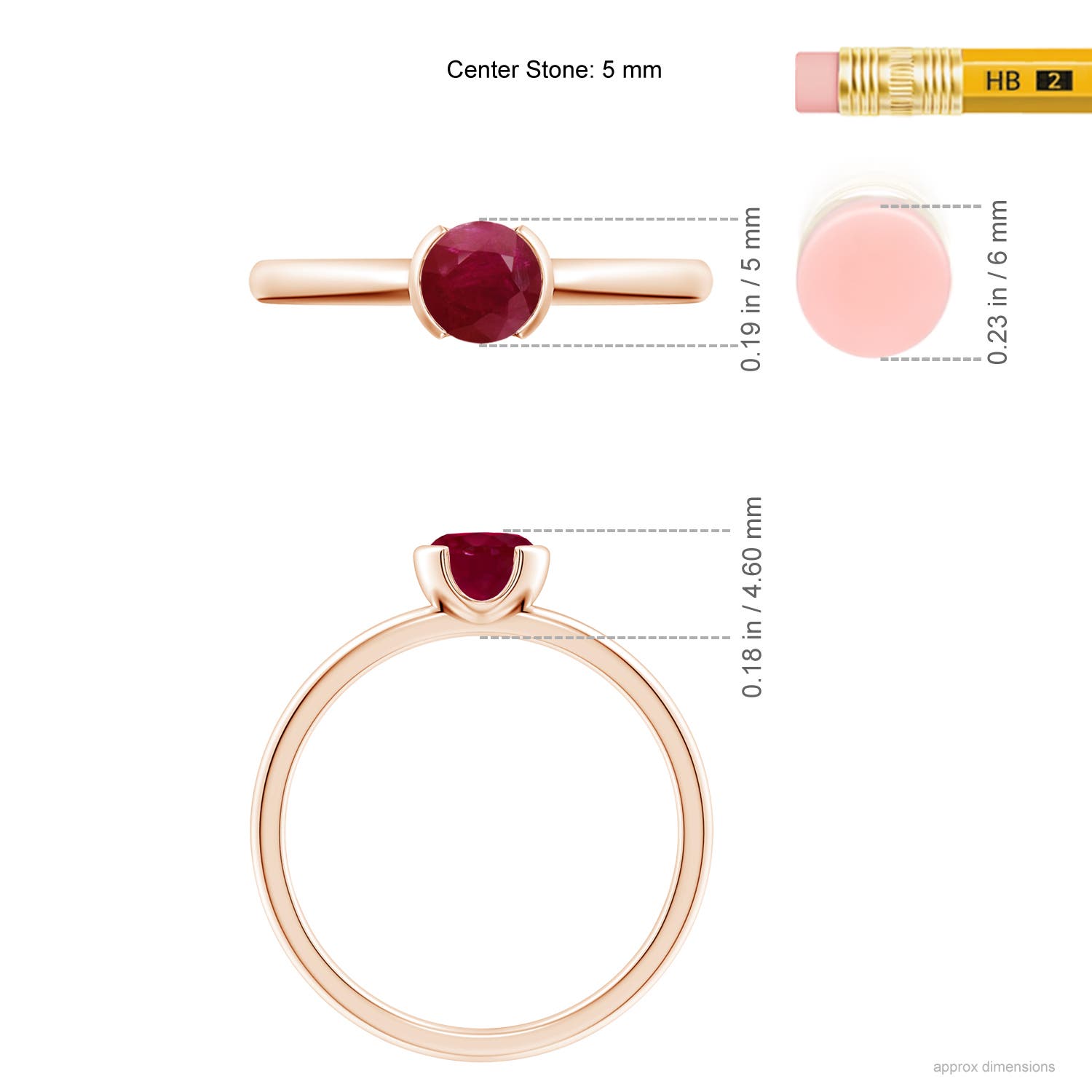 A - Ruby / 0.6 CT / 14 KT Rose Gold