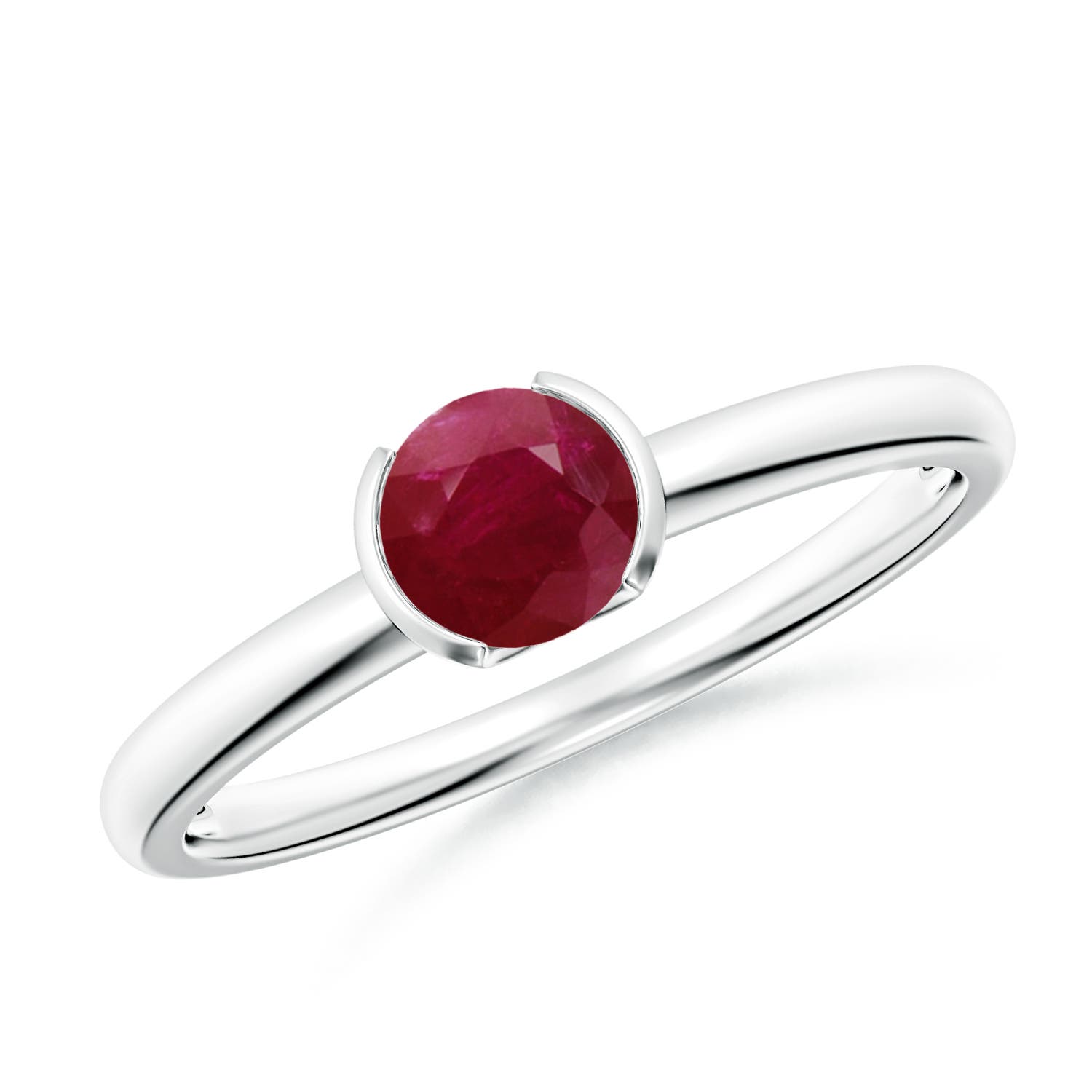 A - Ruby / 0.6 CT / 14 KT White Gold