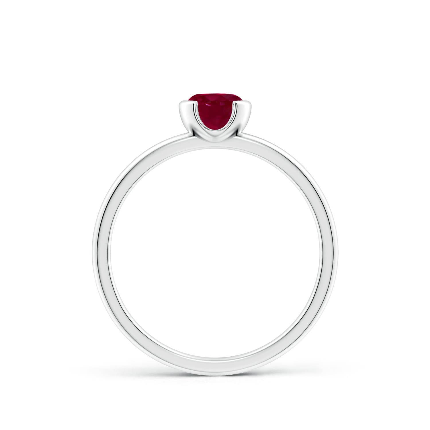 A - Ruby / 0.6 CT / 14 KT White Gold