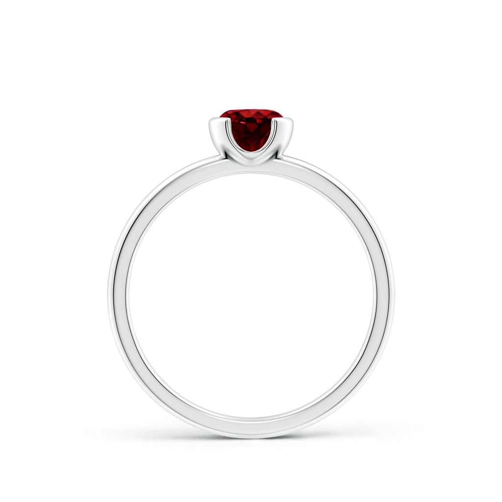 5mm AAAA Semi Bezel-Set Ruby Solitaire Engagement Ring in White Gold Side-1