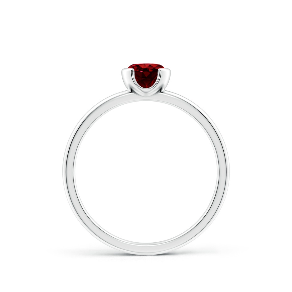 5mm Lab-Grown Semi Bezel-Set Ruby Solitaire Engagement Ring in White Gold side-1