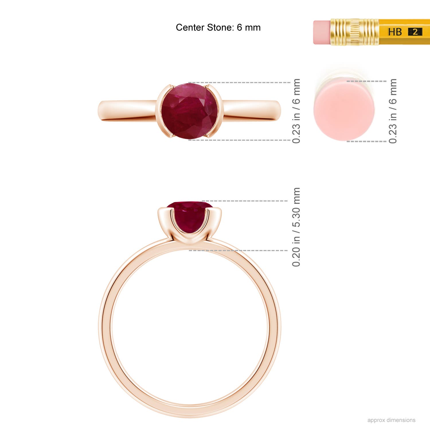 A - Ruby / 1 CT / 14 KT Rose Gold