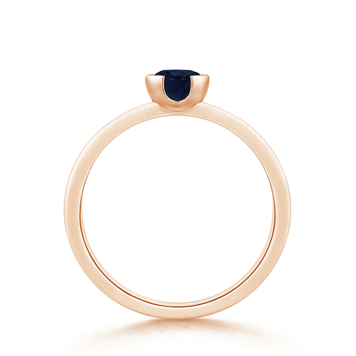 A - Blue Sapphire / 0.6 CT / 14 KT Rose Gold