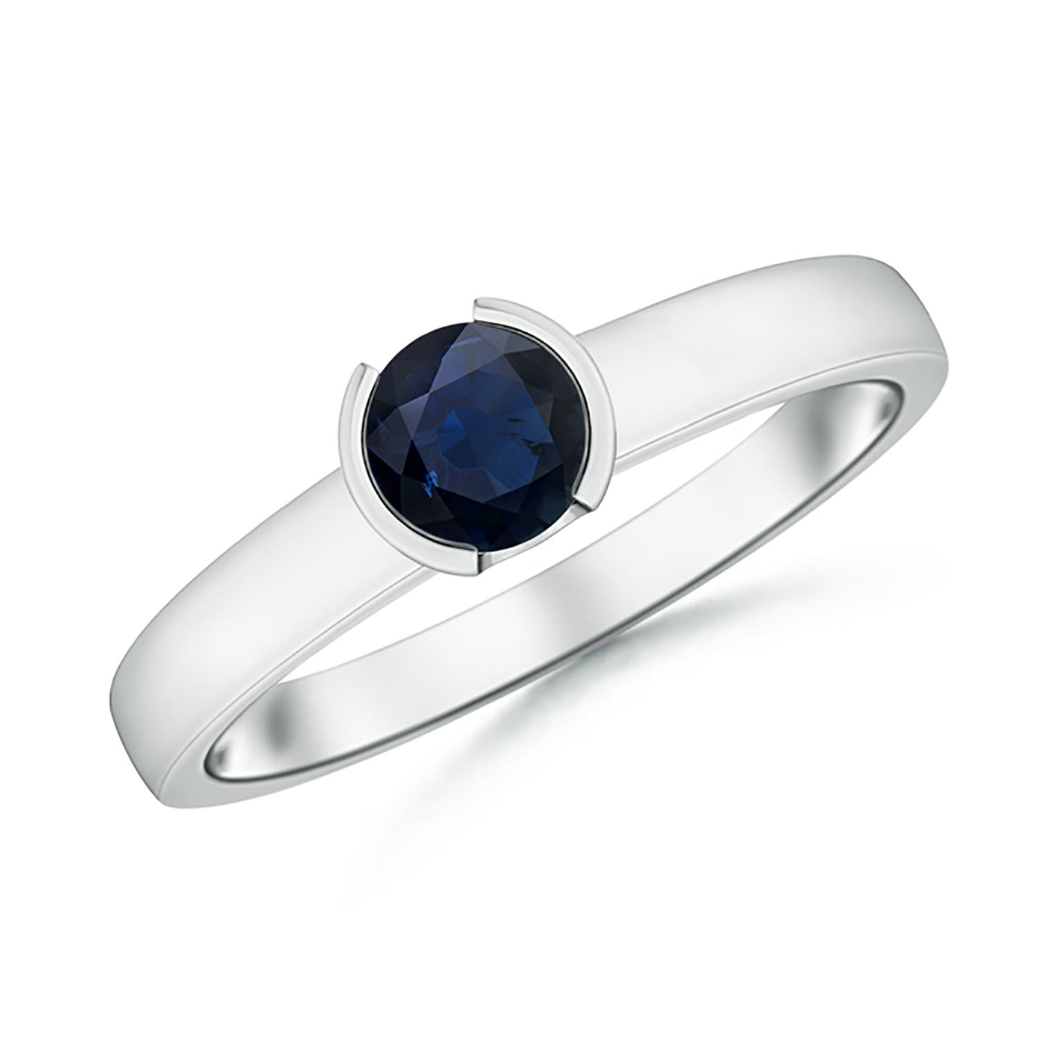 A - Blue Sapphire / 0.6 CT / 14 KT White Gold