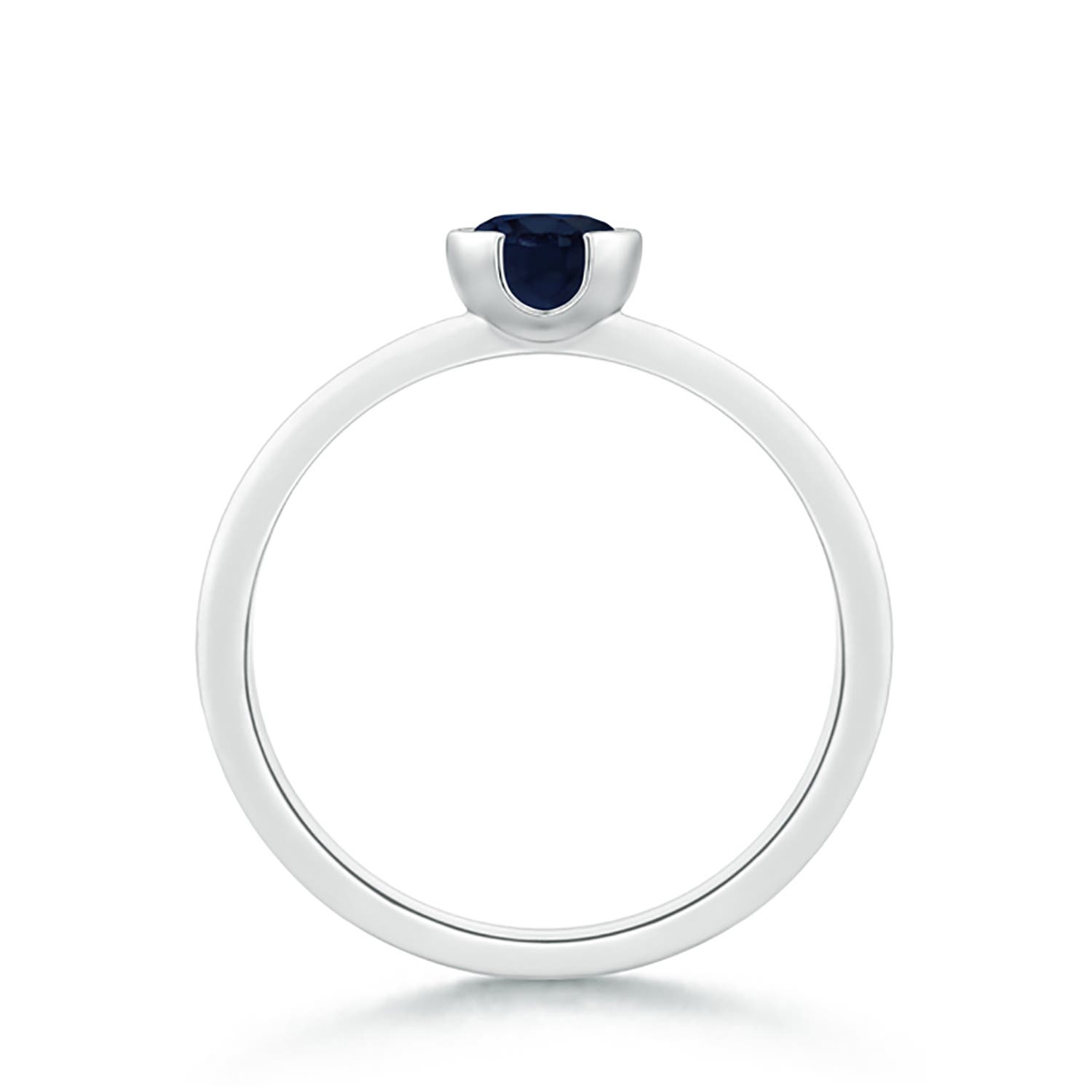 A - Blue Sapphire / 0.6 CT / 14 KT White Gold