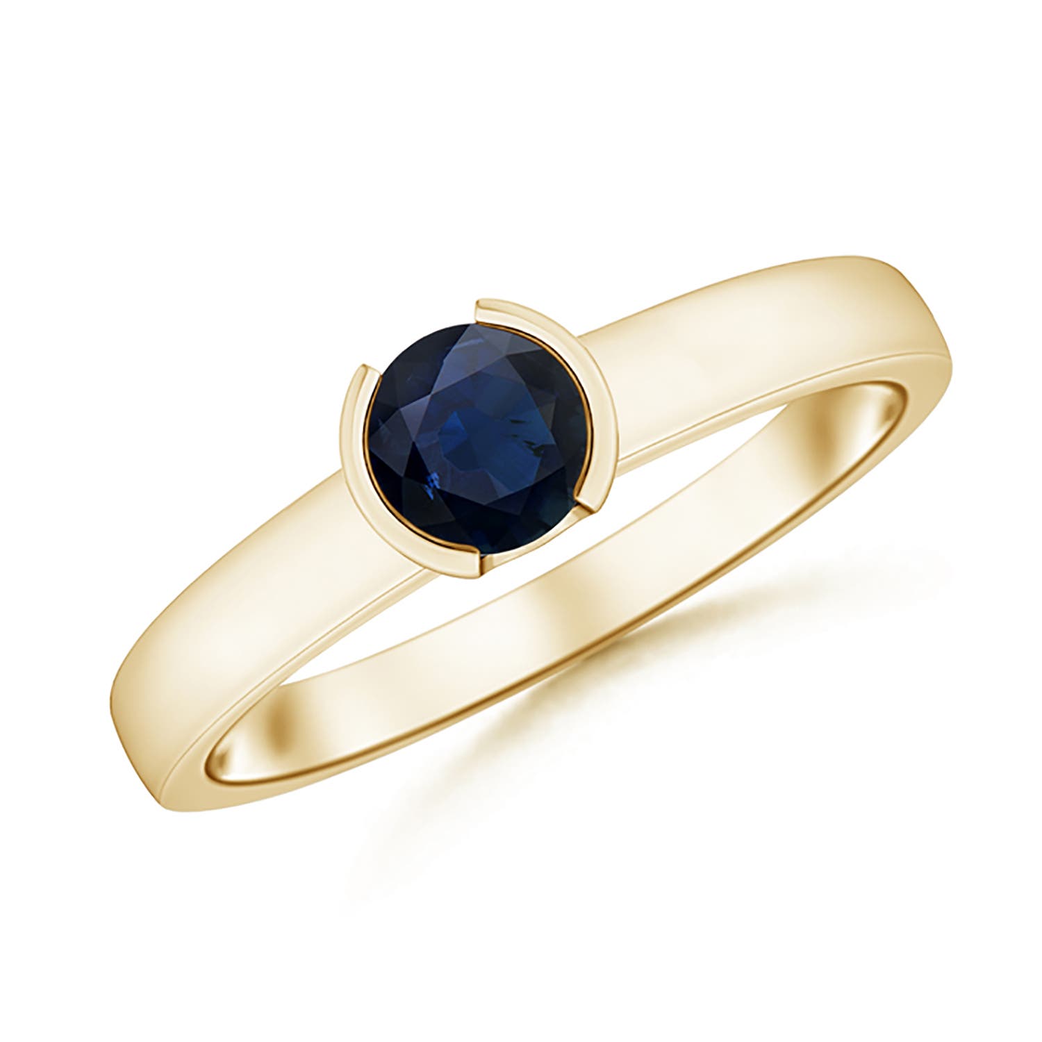 A - Blue Sapphire / 0.6 CT / 14 KT Yellow Gold