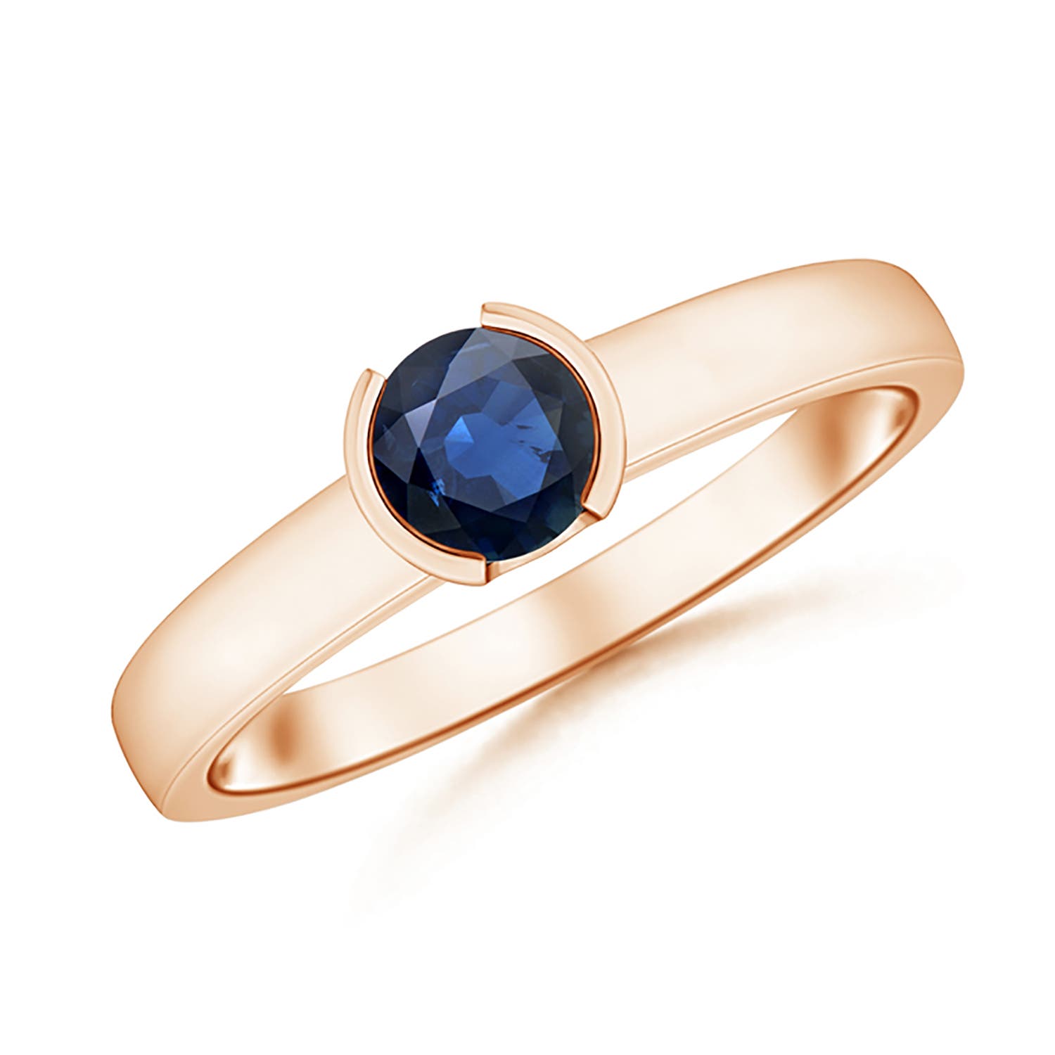 AA - Blue Sapphire / 0.6 CT / 14 KT Rose Gold