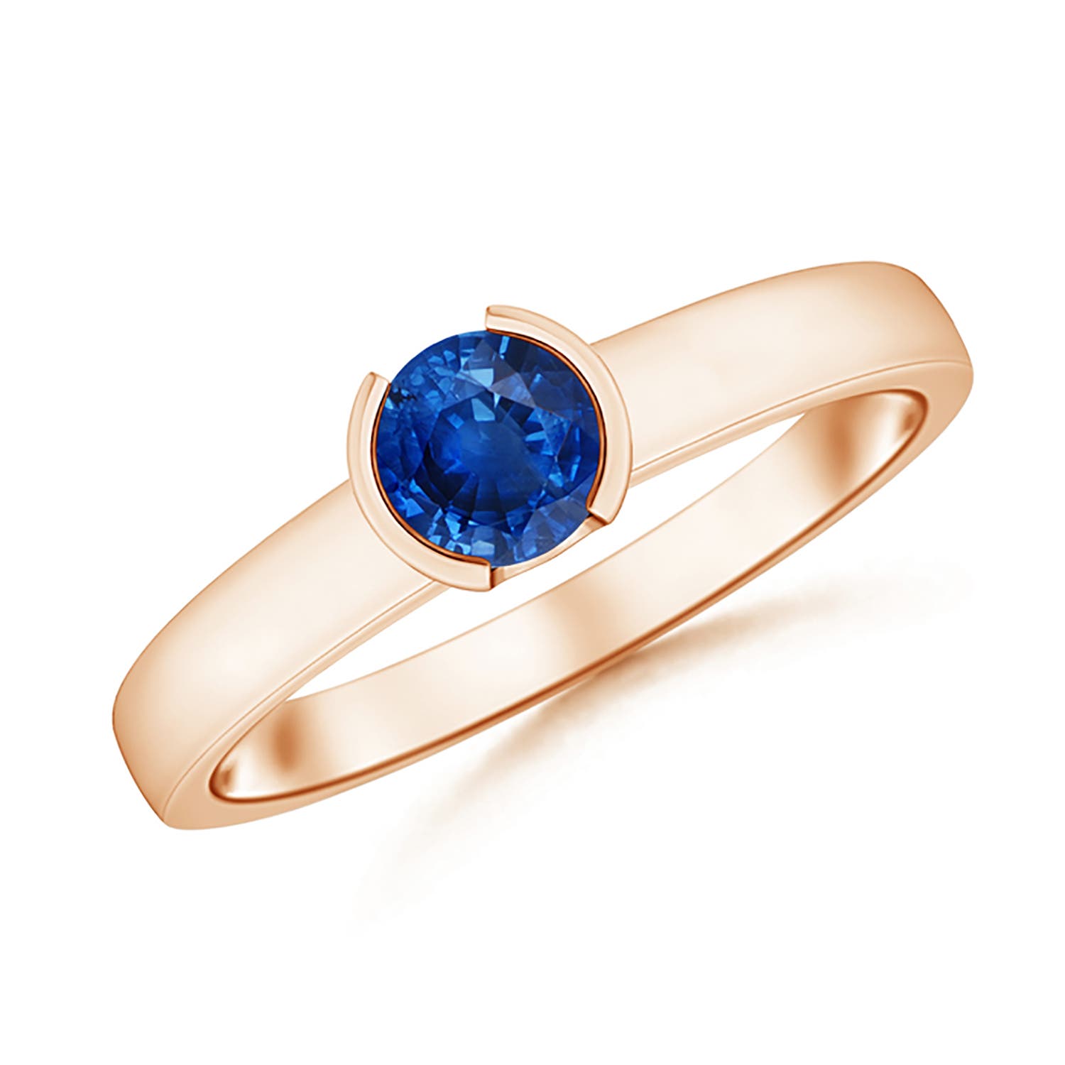 AAA - Blue Sapphire / 0.6 CT / 14 KT Rose Gold