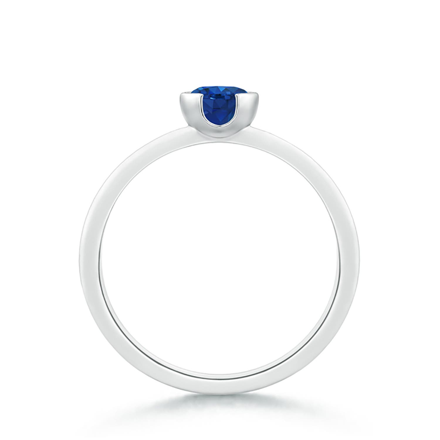 AAA - Blue Sapphire / 0.6 CT / 14 KT White Gold