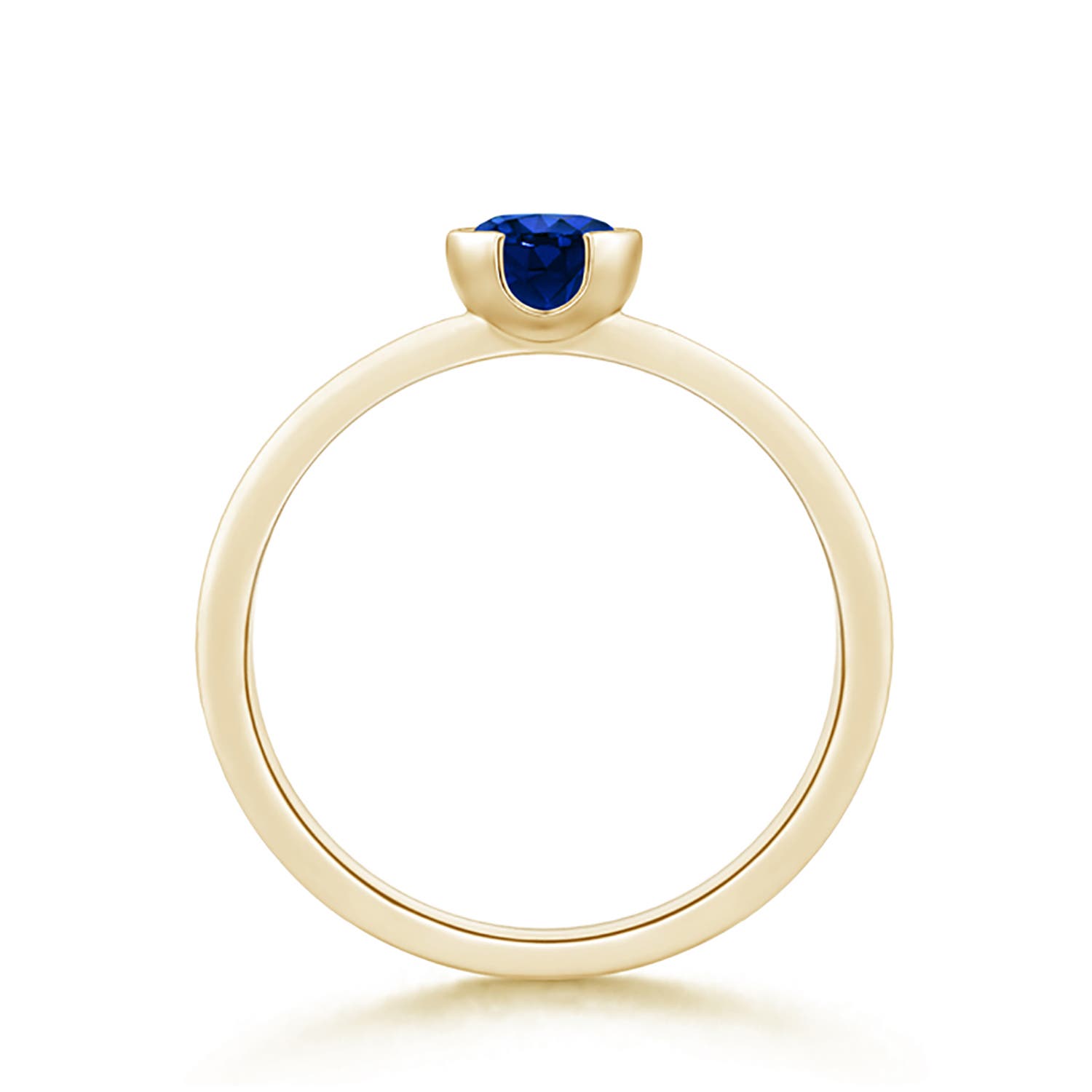 AAAA - Blue Sapphire / 0.6 CT / 14 KT Yellow Gold