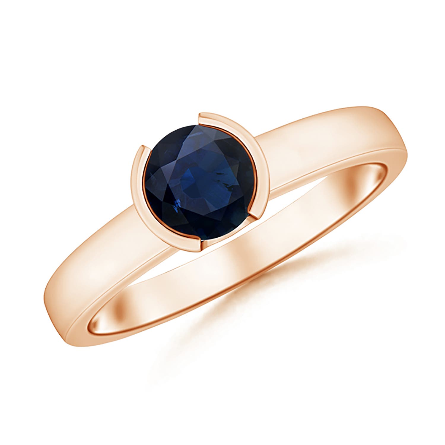 A - Blue Sapphire / 1 CT / 14 KT Rose Gold