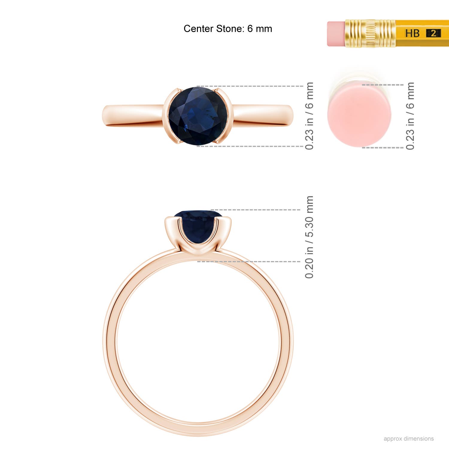 A - Blue Sapphire / 1 CT / 14 KT Rose Gold