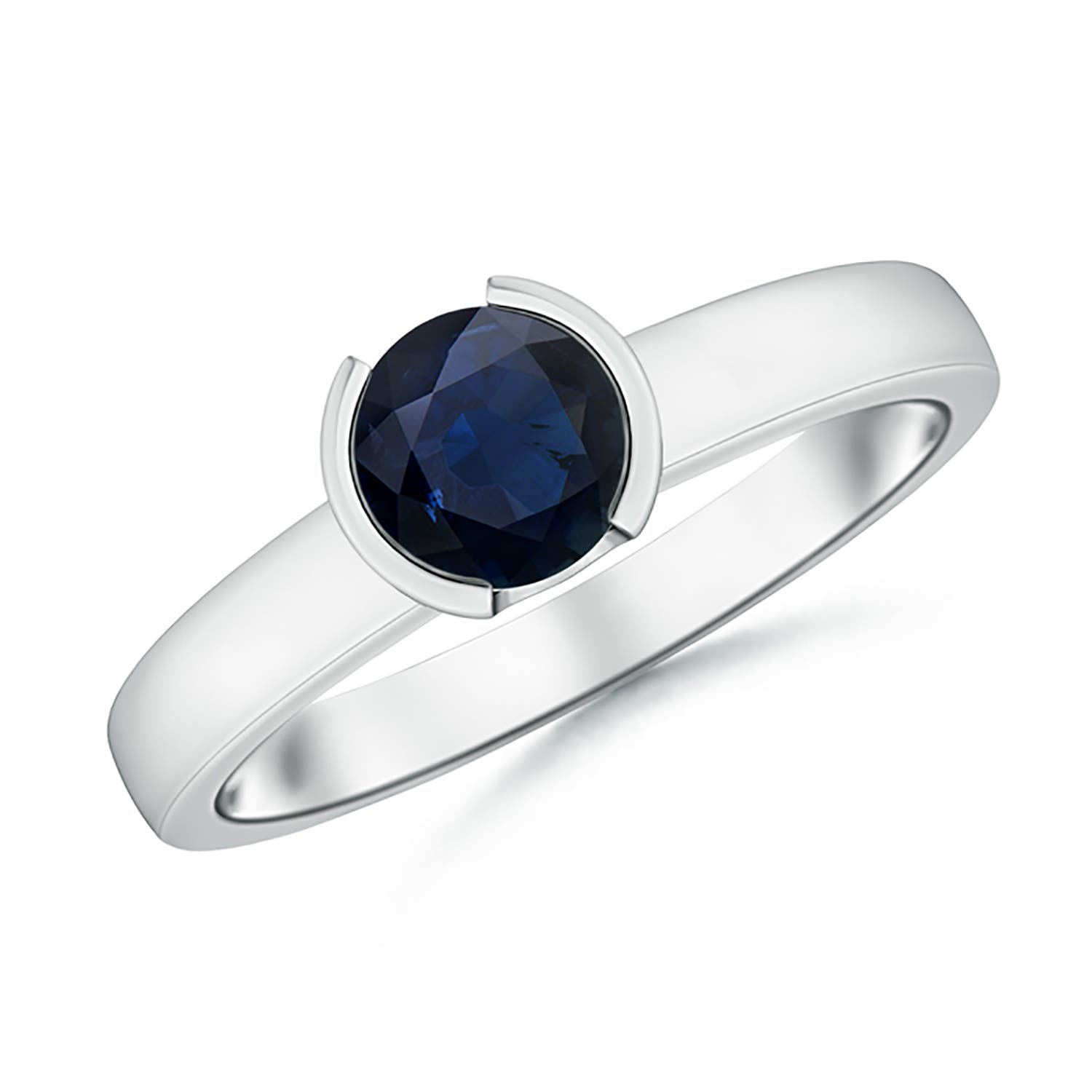 A - Blue Sapphire / 1 CT / 14 KT White Gold