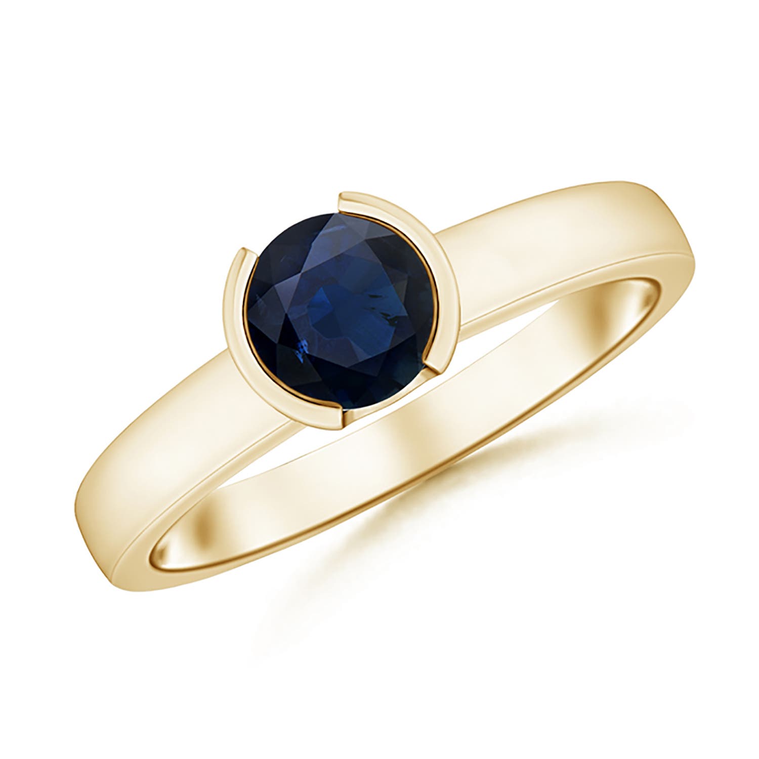 A - Blue Sapphire / 1 CT / 14 KT Yellow Gold