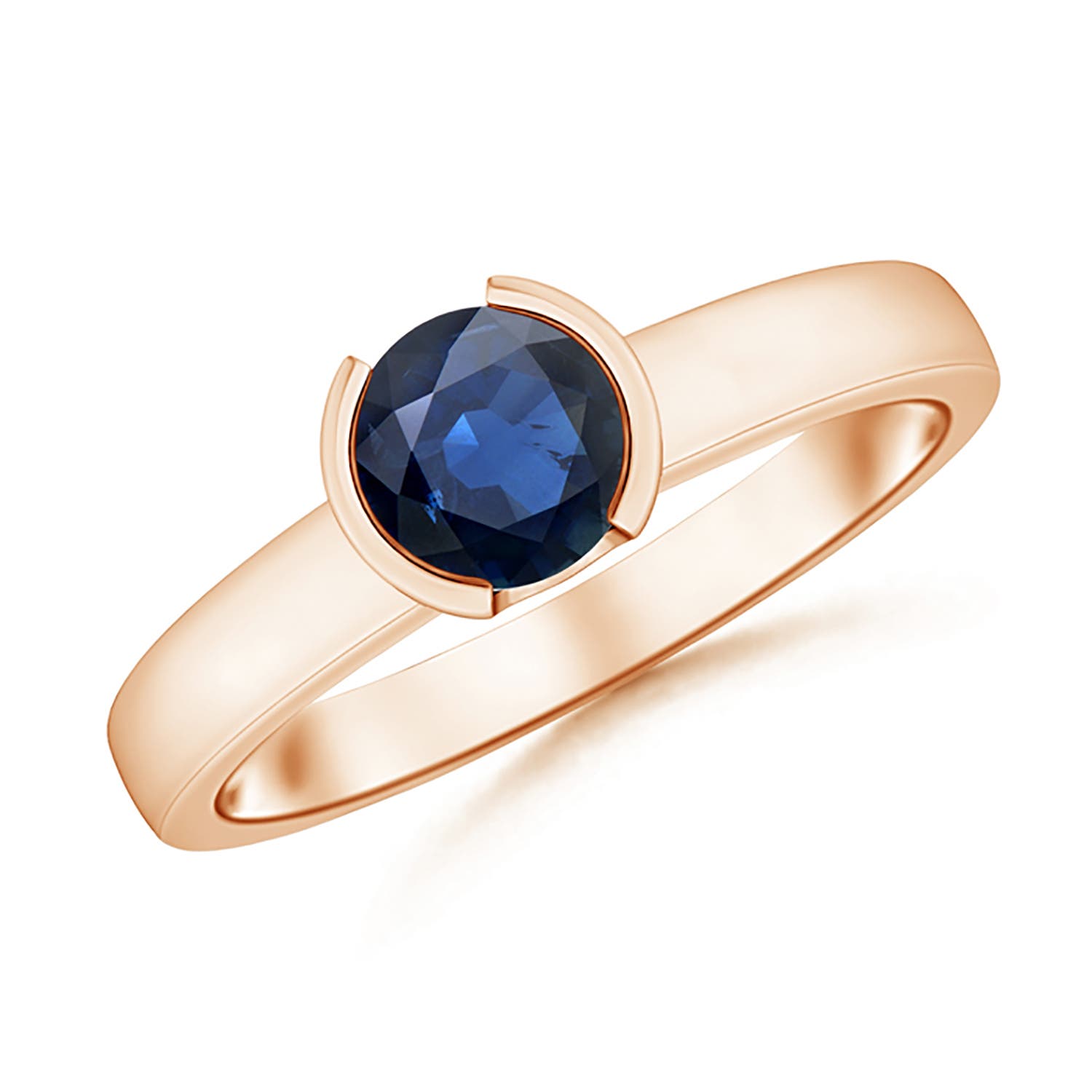 AA - Blue Sapphire / 1 CT / 14 KT Rose Gold