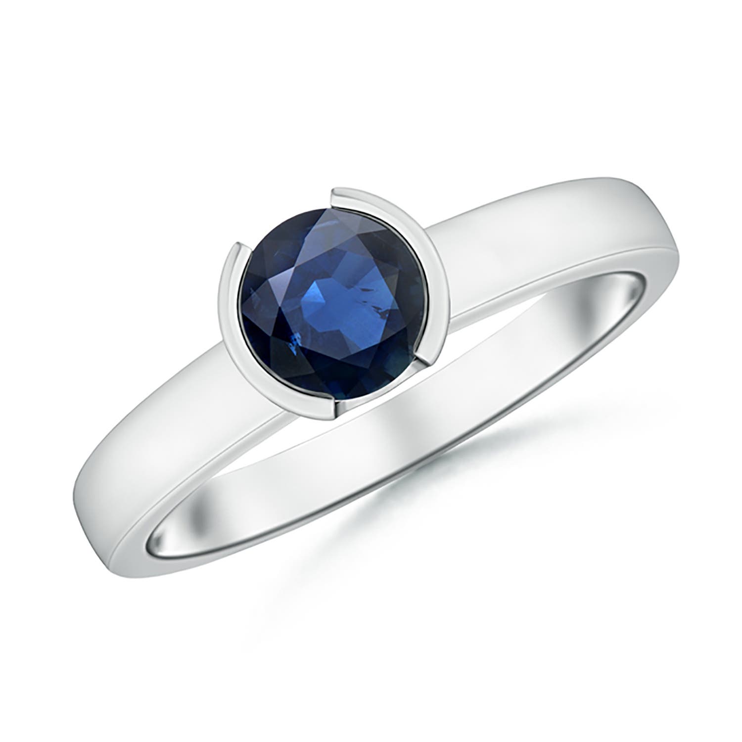 AA - Blue Sapphire / 1 CT / 14 KT White Gold