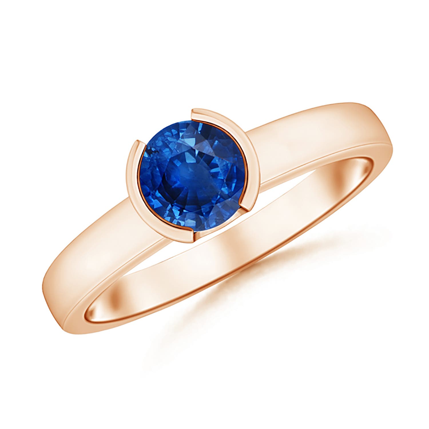 AAA - Blue Sapphire / 1 CT / 14 KT Rose Gold