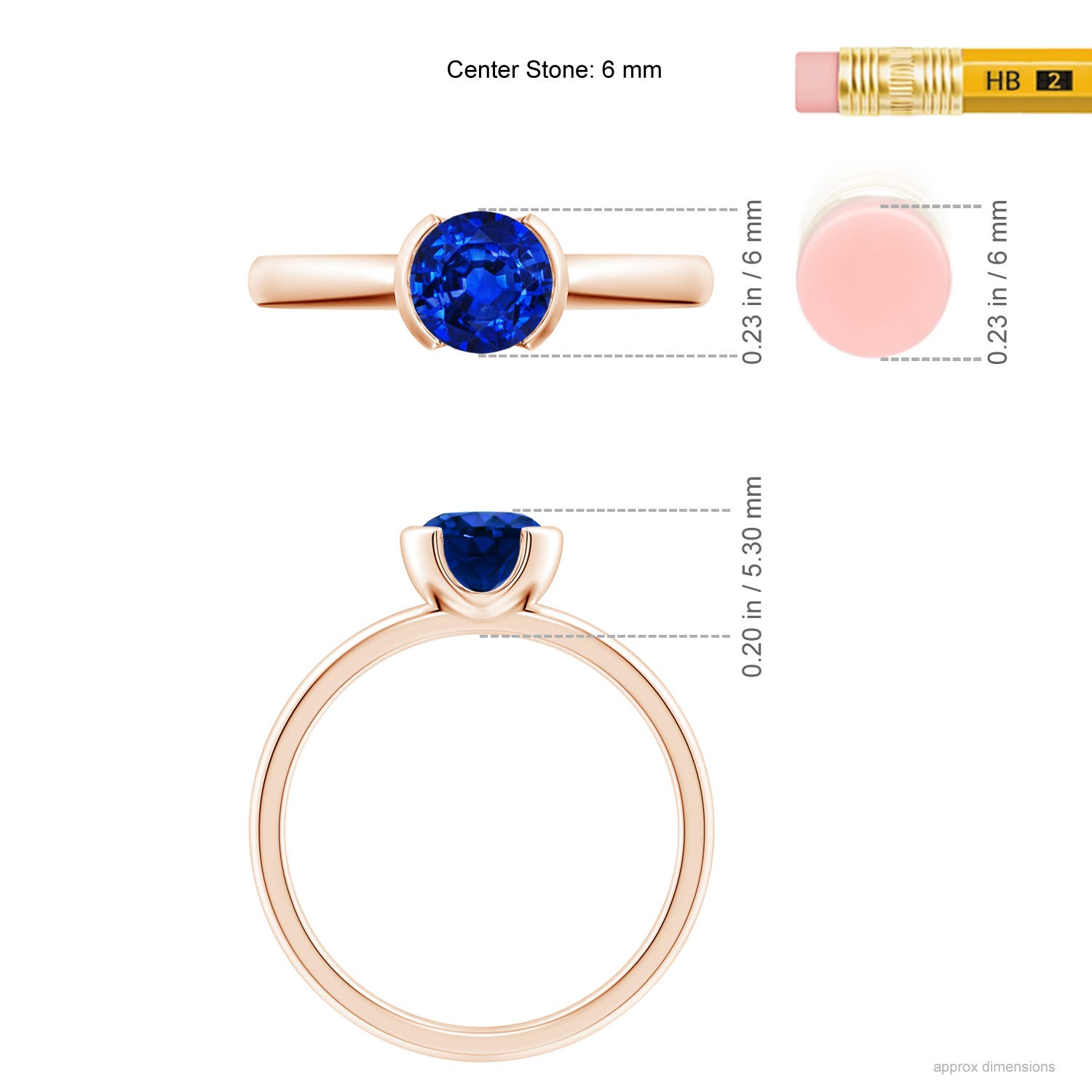 AAAA - Blue Sapphire / 1 CT / 14 KT Rose Gold