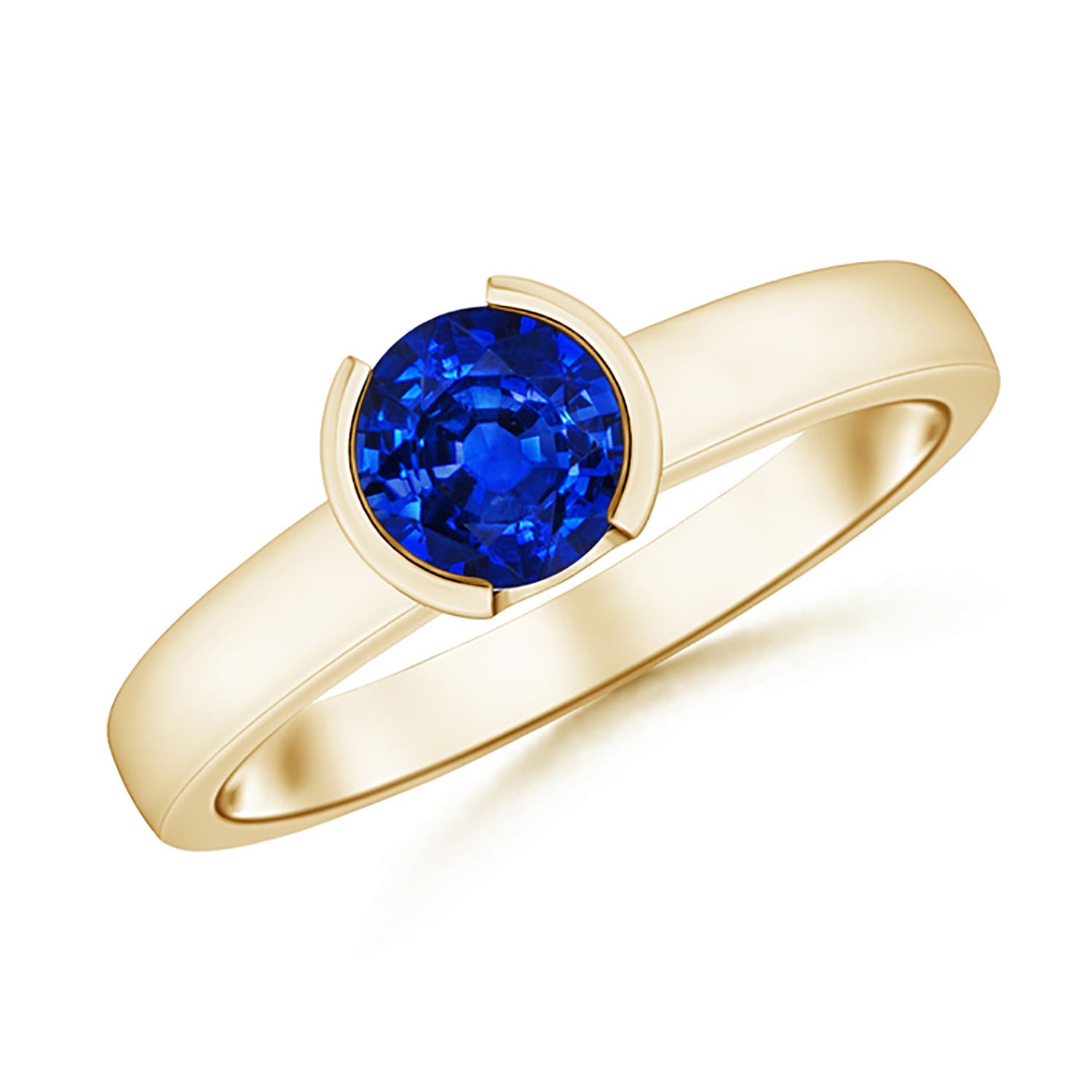 AAAA - Blue Sapphire / 1 CT / 14 KT Yellow Gold