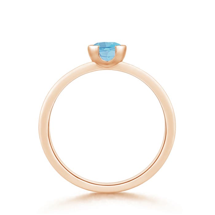 A - Swiss Blue Topaz / 0.6 CT / 14 KT Rose Gold